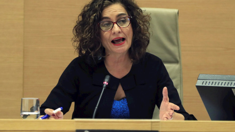 20/02/2020.- La portavoz del Gobierno y ministra de Hacienda, María Jesús Montero, durante su comparecencia en la Comisión de Hacienda del Congreso. EFE/ Fernando Alvarado 20/02/2020.- La portavoz del Gobierno y ministra de Hacienda, María Jesús Montero, durante su comparecencia en la Comisión de Hacienda del Congreso. EFE/ Fernando Alvarado