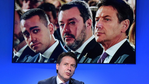 El primer ministro de Italia, Giuseppe Conte, ofrece un discurso durante el foro de la agencia italiana de noticias ANSA en Roma (Italia). EFE/ Ettore Ferrari El primer ministro de Italia, Giuseppe Conte, ofrece un discurso durante el foro de la agencia italiana de noticias ANSA en Roma (Italia). EFE/ Ettore Ferrari