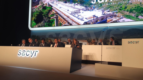 Imagen de la junta de accionistas de la constructora Sacyr.