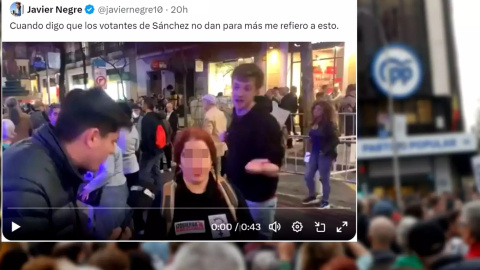 Imagen del tuit del ultra Javier Negre. Imagen del tuit del ultra Javier Negre.