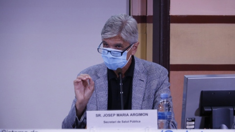 El secretari de Salut Pública, Josep Maria Argimon, durant una roda de premsa. GERARD ARTIGAS / ACN El secretari de Salut Pública, Josep Maria Argimon, durant una roda de premsa. GERARD ARTIGAS / ACN