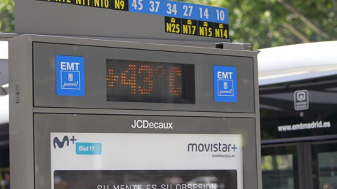 Un termómetro en el centro de Madrid el pasado viernes. - EFE Un termómetro en el centro de Madrid el pasado viernes. - EFE