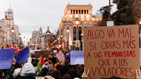 Pancarta durante una manifestación del 8M en Madrid.- Carlos Luján / Europa Press Pancarta durante una manifestación del 8M en Madrid.- Carlos Luján / Europa Press