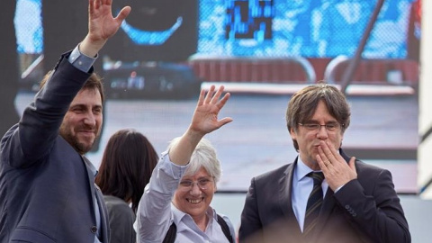 Toni Comín, Clara Ponsatí i Carles Puigdemont Toni Comín, Clara Ponsatí i Carles Puigdemont
