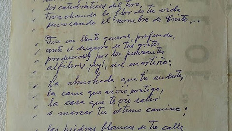 Manuscrito del poema 'Un llanto general'.- FACILITADO POR PASCUAL COLLADO Manuscrito del poema 'Un llanto general'.- FACILITADO POR PASCUAL COLLADO