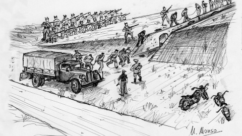 Dibujo de cómo funcionaba la maquinaria de matar de “El Paredón de España”, de Paterna, por Matías Alonso, coordinador del Grupo para la Recuperación de la Memoria Histórica. Dibujo de cómo funcionaba la maquinaria de matar de “El Paredón de España”, de Paterna, por Matías Alonso, coordinador del Grupo para la Recuperación de la Memoria Histórica.