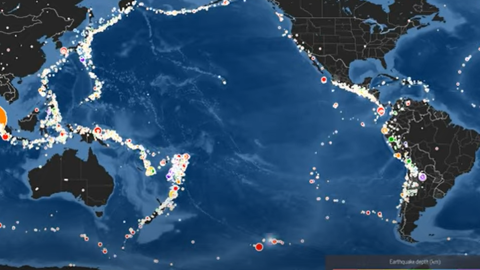 Localización de terremotos en el océano Índico oriental y el anillo de fuego del Pacífico. Localización de terremotos en el océano Índico oriental y el anillo de fuego del Pacífico.