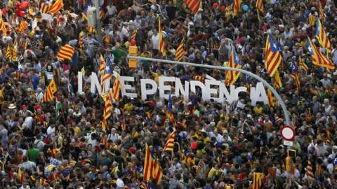 Manifestación por la independencia de Catalunya durante la última 'Diada'.- EFE Manifestación por la independencia de Catalunya durante la última 'Diada'.- EFE