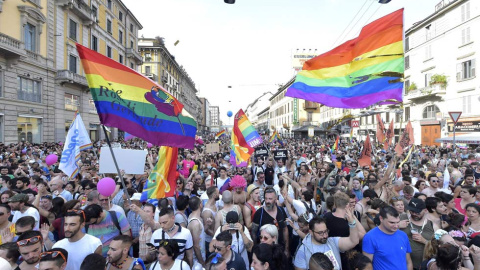 Mucho ambiente en la celebración de Milán. | FLAVIO LO SCALZO (EFE)