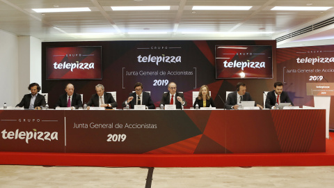 Vista de la junta de accionistas de Telepizza. Vista de la junta de accionistas de Telepizza.