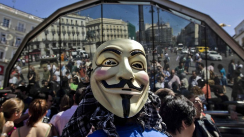Manifestantes en Sol durante un aniversario del 15M.- EFE Manifestantes en Sol durante un aniversario del 15M.- EFE