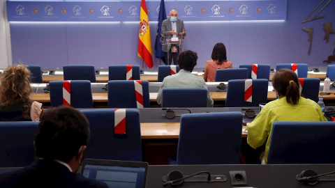 El secretario general del Grupo Parlamentario Socialista, Rafael Simancas, en rueda de prensa tras la reunión de la Junta de Portavoces del Congreso de los Diputados. EFE/ Zipi El secretario general del Grupo Parlamentario Socialista, Rafael Simancas, en rueda de prensa tras la reunión de la Junta de Portavoces del Congreso de los Diputados. EFE/ Zipi