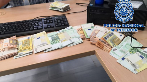 Imagen del dinero incautado por la Policía Nacional. /Policía Nacional Imagen del dinero incautado por la Policía Nacional. /Policía Nacional