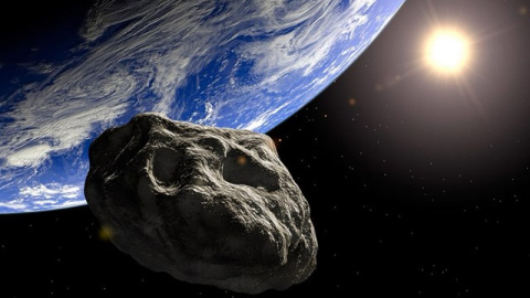 Recreación de un asteroide. Recreación de un asteroide.
