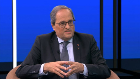 El president Quim Torra durant l'entrevista al paltó de Televisió de Catalunya.TV3 El president Quim Torra durant l'entrevista al paltó de Televisió de Catalunya.TV3