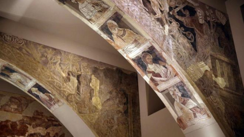 Pinturas murales reclamadas por el monasterio de Sijena, actualmente en el Museo de Lérida. EFE Pinturas murales reclamadas por el monasterio de Sijena, actualmente en el Museo de Lérida. EFE