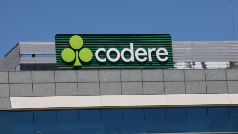 El logo de la empresa de juegos y apuestas Codere en su sede en Madrid. E.P./Marta Fernández El logo de la empresa de juegos y apuestas Codere en su sede en Madrid. E.P./Marta Fernández