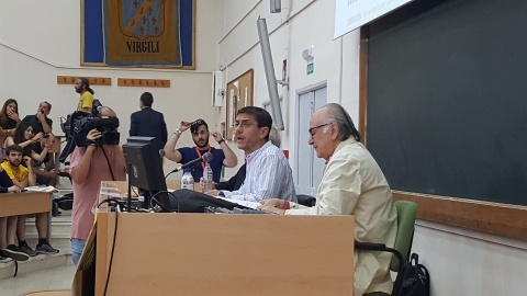 Juan Carlos Monedero durante uno de los actos de la universidad de verano de Podemos./EUROPA PRESS