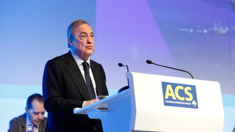El presidente de ACS, Florentino Pérez, ante la última junta de accionistas. E.P. El presidente de ACS, Florentino Pérez, ante la última junta de accionistas. E.P.