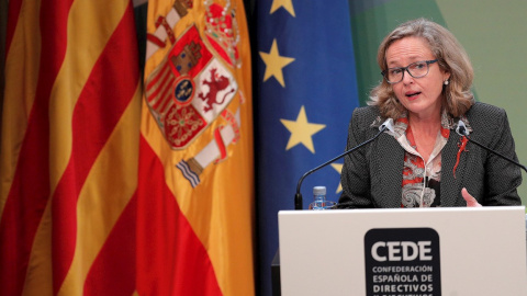 Nadia Calviño en el Congreso de Directivos que celebra la Fundación CEDE | EFE Nadia Calviño en el Congreso de Directivos que celebra la Fundación CEDE | EFE