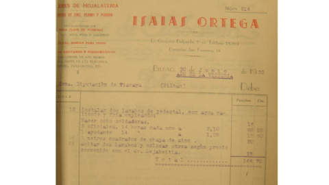 Facturas del viaje de Franco a Bilbao. Facturas del viaje de Franco a Bilbao.