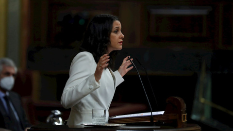 21/10/2020.- La presidenta de Ciudadanos, Inés Arrimadas, interviene durante la moción de censura de Vox al gobierno de coalición en el Congreso de los Diputados, el pasado miércoles. EFE/Emilio Naranjo 21/10/2020.- La presidenta de Ciudadanos, Inés Arrimadas, interviene durante la moción de censura de Vox al gobierno de coalición en el Congreso de los Diputados, el pasado miércoles. EFE/Emilio Naranjo