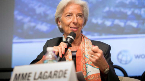 Fotografía de Christine Lagarde durante un encuentro durante la reunión de primavera del FMI y el Banco Mundial que se celebra esta semana. | EFE Fotografía de Christine Lagarde durante un encuentro durante la reunión de primavera del FMI y el Banco Mundial que se celebra esta semana. | EFE