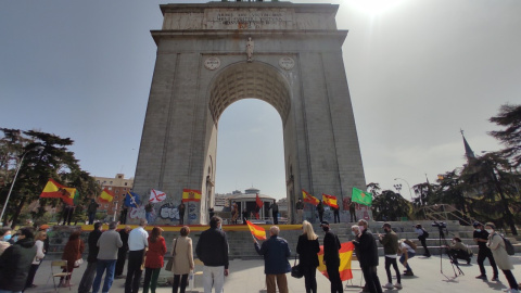 Exaltación franquista en el Arco de la Victoria, en Madrid. Exaltación franquista en el Arco de la Victoria, en Madrid.