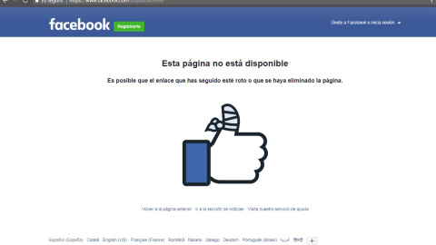 La página de Facebook 'Un paso al frente' del teniente expulsado del Ejército de Tierra Luis Gonzalo Segura, no disponible. La página de Facebook 'Un paso al frente' del teniente expulsado del Ejército de Tierra Luis Gonzalo Segura, no disponible.