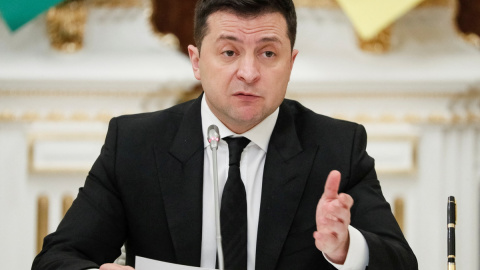 El presidente de Ucrania, Volodymyr Zelenski, en una reunión con el presidente de Azerbaiyán. El presidente de Ucrania, Volodymyr Zelenski, en una reunión con el presidente de Azerbaiyán.