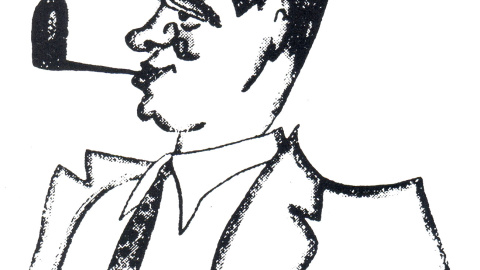 Caricatura de Planes, obra de Jaume Passarell (1930) (Font: Cent ninots i una mica de literatura. Jaume Passarell. Barcelona, 1930)