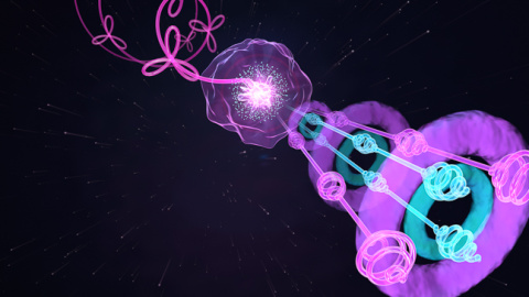 Ilustración de la generación de vórtices de rayos X con distinta polarización. Imagen: Steve Burrows, Kevin Dorney, JILA Ilustración de la generación de vórtices de rayos X con distinta polarización. Imagen: Steve Burrows, Kevin Dorney, JILA