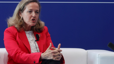 La vicepresidenta segunda y ministra de Asuntos Económicos, Nadia Calviño, este viernes 18 de junio de 2021. La vicepresidenta segunda y ministra de Asuntos Económicos, Nadia Calviño, este viernes 18 de junio de 2021.