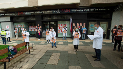 27/10/2020.- El Sindicato Médico de Navarra realiza este martes un acto de protesta bajo el lema “Salvemos la Sanidad". 27/10/2020.- El Sindicato Médico de Navarra realiza este martes un acto de protesta bajo el lema “Salvemos la Sanidad".