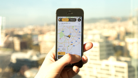 Móvil con la aplicación de Cabify. EFE/Archivo Móvil con la aplicación de Cabify. EFE/Archivo