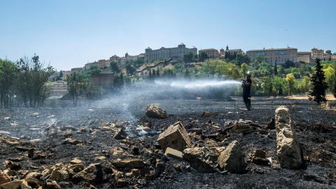 Controlado un pequeño incendio declarado en camping del Circo Romano (Toledo)