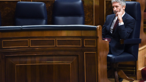 El ministro del Interior, Fernando Grande-Marlaska, en una sesión plenaria en el Congreso de los Diputados, a 22 de noviembre de 2022, en Madrid. El ministro del Interior, Fernando Grande-Marlaska, en una sesión plenaria en el Congreso de los Diputados, a 22 de noviembre de 2022, en Madrid.