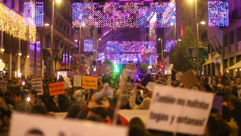 Imagen de la marcha principal contra la violencia machista este 25N en el centro de Madrid. Imagen de la marcha principal contra la violencia machista este 25N en el centro de Madrid.