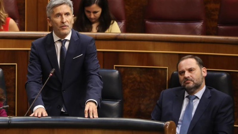 27/06/2018.- El ministro de Justicia, Fernando Grande-Marlaska, durante su intervención hoy en el pleno del Congreso. EFE/Ballesteros 27/06/2018.- El ministro de Justicia, Fernando Grande-Marlaska, durante su intervención hoy en el pleno del Congreso. EFE/Ballesteros