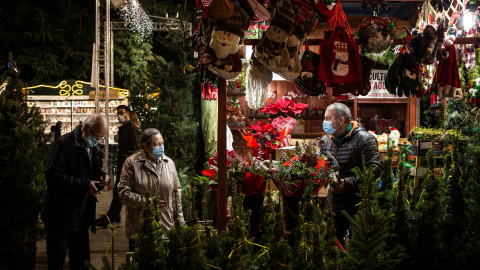 Una parada de la Fira de Santa Llúcia de Barcelona d'enguany. Una parada de la Fira de Santa Llúcia de Barcelona d'enguany.