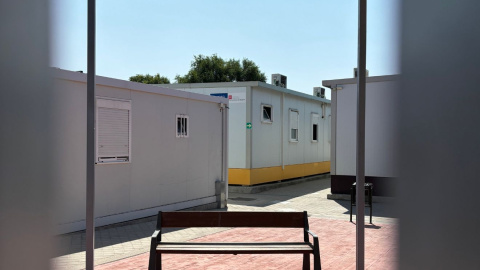 El centro de acogida temporal de Las Caracolas, en el sur de Madrid.