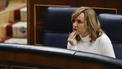 La ministra de Educación y Formación Profesional, Pilar Alegría, durante un pleno del Congreso de los Diputados, a 23 de noviembre de 2022. La ministra de Educación y Formación Profesional, Pilar Alegría, durante un pleno del Congreso de los Diputados, a 23 de noviembre de 2022.