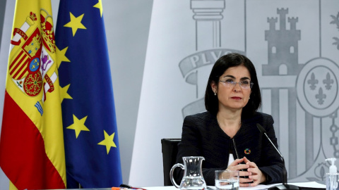 La ministra de Sanidad, Carolina Darias, ofrece una rueda de prensa tras la reunión del Consejo Interterritorial de Salud, hoy miércoles en el Palacio de la Moncloa. La ministra de Sanidad, Carolina Darias, ofrece una rueda de prensa tras la reunión del Consejo Interterritorial de Salud, hoy miércoles en el Palacio de la Moncloa.