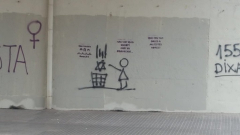 Pintada anti-judía en San Cugat del Vallés.- OBSERVATORIO DEL ANTISEMITISMO Pintada anti-judía en San Cugat del Vallés.- OBSERVATORIO DEL ANTISEMITISMO