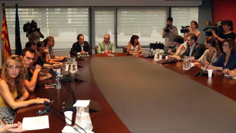 Fotografía de la reunión de Eulen y la Generalitat. / EFE Fotografía de la reunión de Eulen y la Generalitat. / EFE