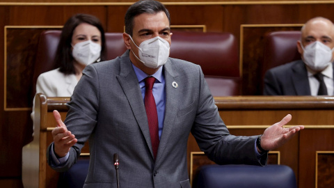 24/03/2021.- El presidente del Gobierno, Pedro Sánchez durante la sesión de control al Gobierno este miércoles en el Congreso. EFE/Chema Moya 24/03/2021.- El presidente del Gobierno, Pedro Sánchez durante la sesión de control al Gobierno este miércoles en el Congreso. EFE/Chema Moya