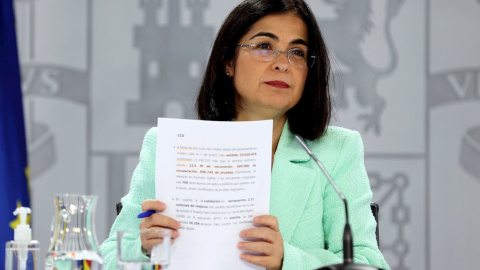 08/09/2021 Carolina Darias, ministra de Sanidad, en una rueda de prensa 08/09/2021 Carolina Darias, ministra de Sanidad, en una rueda de prensa