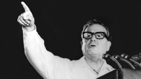 Salvador Allende durante un discurso. Salvador Allende durante un discurso.