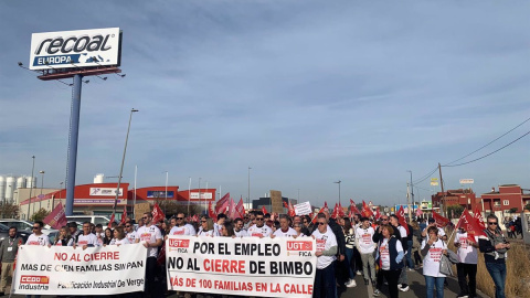 Manifestación de trabajadores de la fábrica de Bimbo en El Verger (Alacant) contra el cierre de la planta. Manifestación de trabajadores de la fábrica de Bimbo en El Verger (Alacant) contra el cierre de la planta.