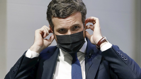 El líder del PP, Pablo Casado, este lunes en Barcelona. El líder del PP, Pablo Casado, este lunes en Barcelona.